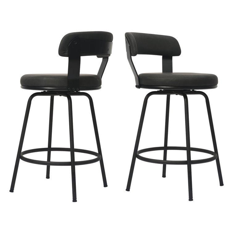 Low back best sale metal bar stools